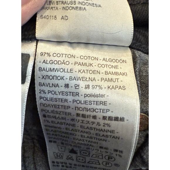 Levis 501 S Womens Black Denim Straight Leg BIG E Button Fly Jeans Size 24x28 - Picture 8 of 14